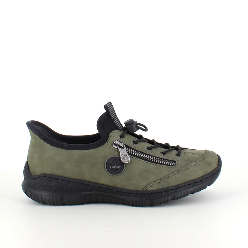 Rieker Diabetes Fødder|Sommersko Dame*Olivengrøn slip-on sneakers