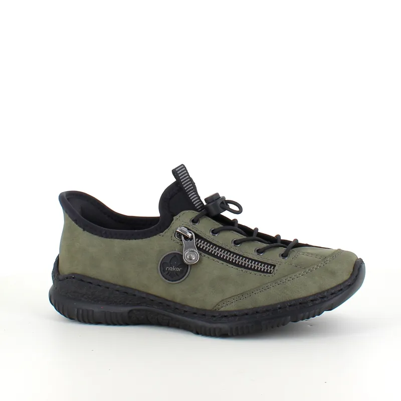 Rieker Diabetes Fødder|Sommersko Dame*Olivengrøn slip-on sneakers