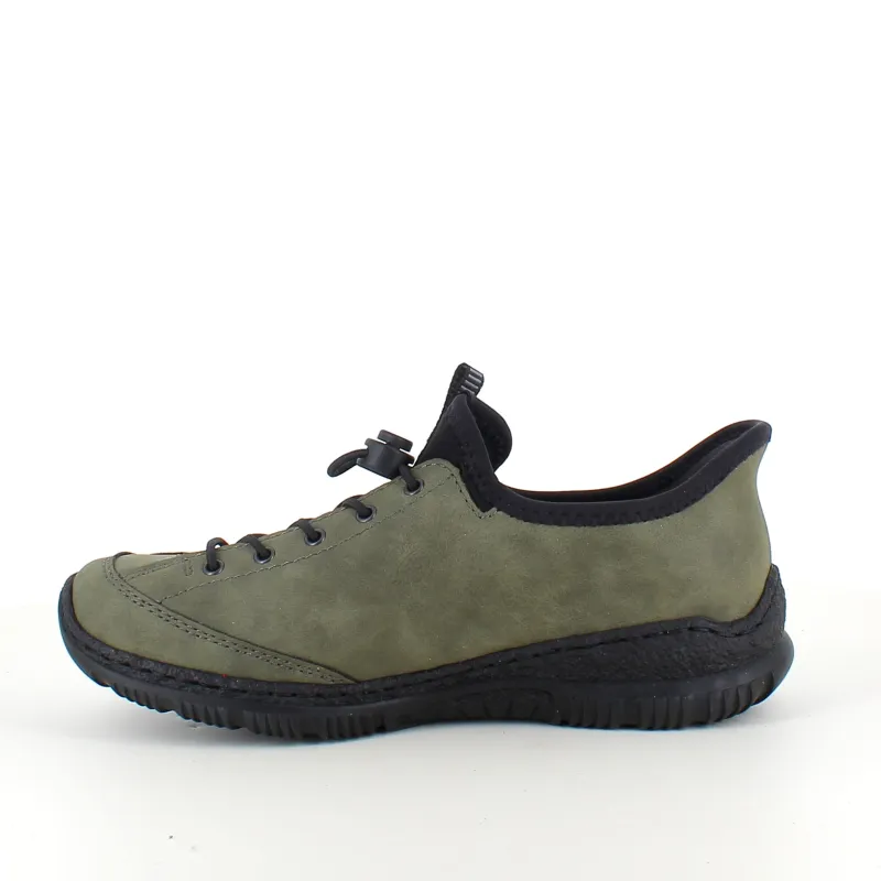 Rieker Diabetes Fødder|Sommersko Dame*Olivengrøn slip-on sneakers