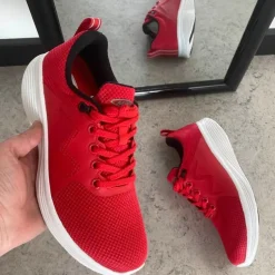 MBT Sko Til Brede Fødder Og Høj Vrist|Sko Med Ekstra Svangstøtte*Rød performace sko fra