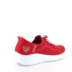 Skechers Benlængdeforskel|Leddegigt*Rød Slip-ins med glimmer detaljer.