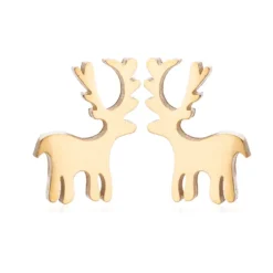 Sygeplejebutikken Gaver Til Sundhedspersonalet|Smykker*Rensdyr øreringe i guldtone