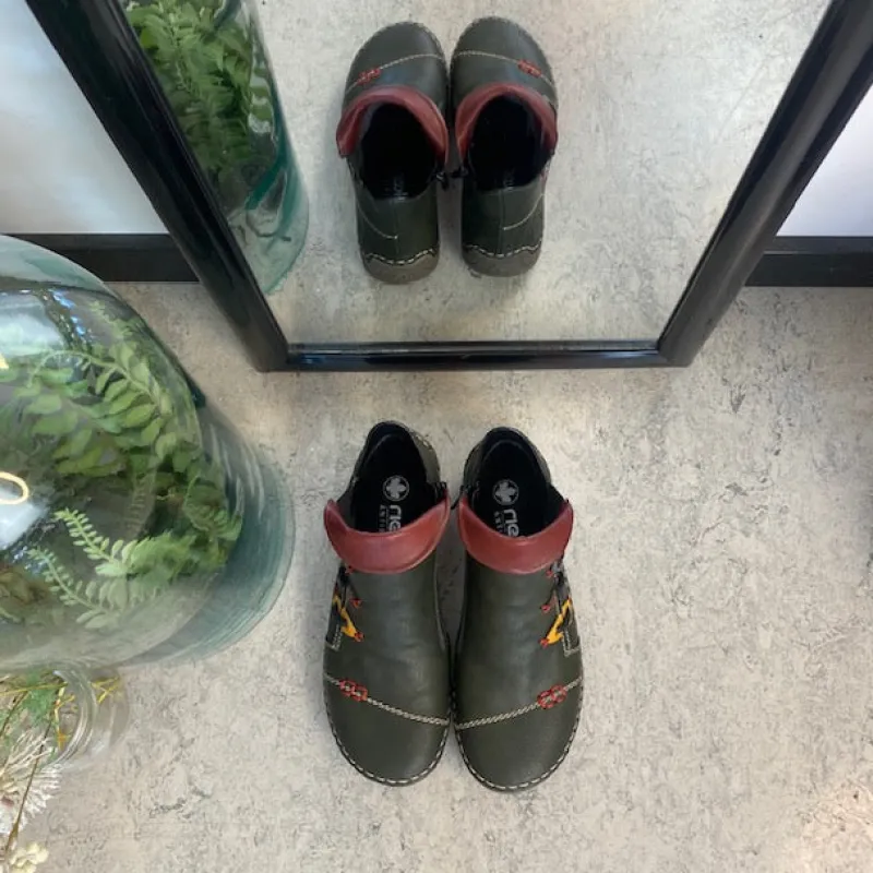 Rieker Kort Støvle Dame|Grønne Støvler*støvle til dame i grøn