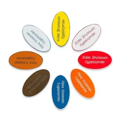 Sygeplejebutikken Navneskilte*Rundt navneskilt med nål