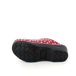 Sanita Clogs|Træsko Dame Modeller*træsko med rødt og hvidt prikmønster