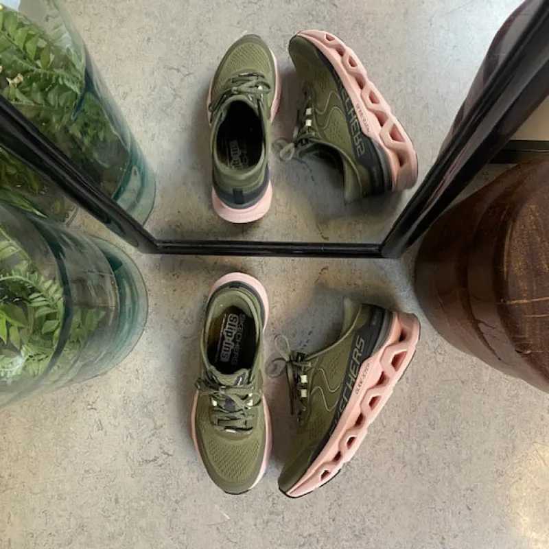 Skechers Slip On Sko|Kondi Sko*Slip-in sko i grøn med Glide-Step Altus