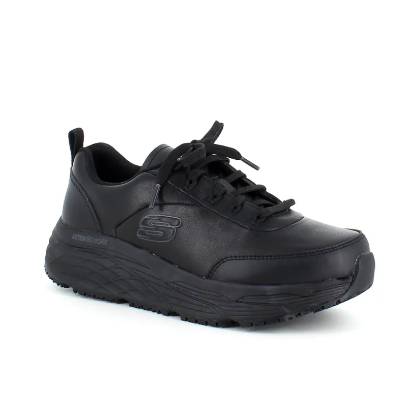 Skechers Leddegigt|Hælsporer*Work i sort skind med max cushioning såler