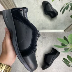 Green Comfort Overgangssko|Sko Til Brede Fødder Og Høj Vrist*Skind gåsko fra med elastik snørre og god svangstøtte