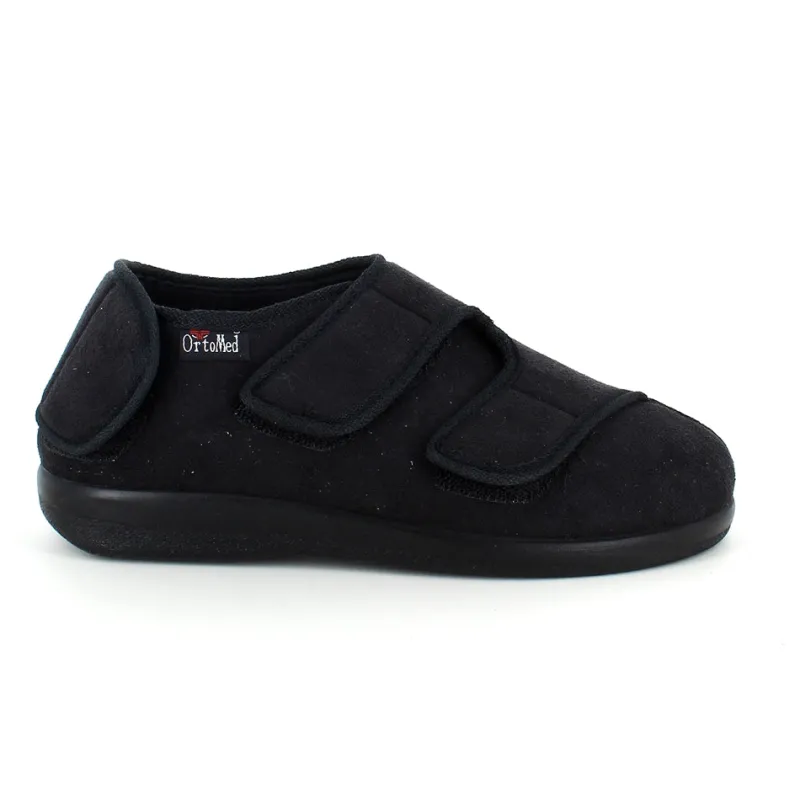 OrtoMed sko Knyster - Hallux Valgus|Hjemmesko*Sko med velcro og bred pasform og regulerbar hælrem