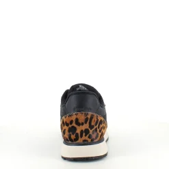 Woden Sommersko Dame|Overgangssko*Smarte sneakers i sort mix med leopardmønster.