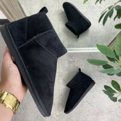 Sygeplejebutikken Sko På Tilbud*Sort bamsestøvle med blødt foer og kort skaft