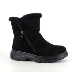 Sygeplejebutikken Kort Støvle Dame|Vinterstøvler Damer*Sort damestøvle med varmt for og lynlås