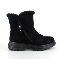 Sygeplejebutikken Kort Støvle Dame|Vinterstøvler Damer*Sort damestøvle med varmt for og lynlås