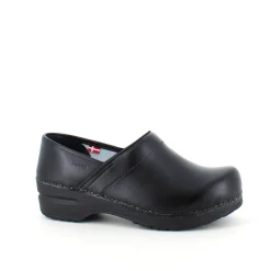 Sanita Clogs|Træsko Dame Modeller*Sort fleksibel -træsko med hælkappe.