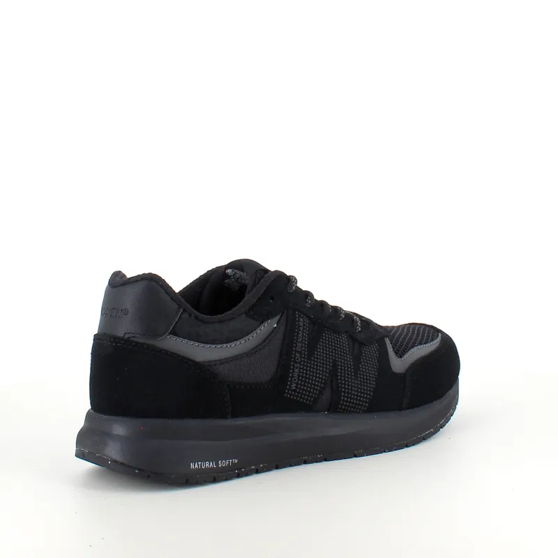 Woden Kondi Sko|Stødabsorberende Sko*Sort letvægtssko i åndbart materiale fra .