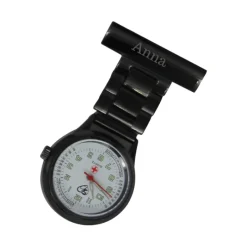 Sygeplejebutikken Gravering*Sort metal sygeplejeur med gravering