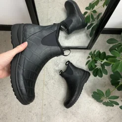 Green Comfort Gummistøvler*Sort mønstret luksus gummistøvle med svangstøtte