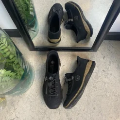 Rieker Knyster - Hallux Valgus|Diabetes Fødder*Sort slip-on sneakers