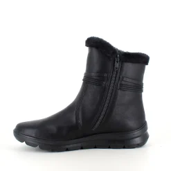 Rieker Kort Støvle Dame|Billige Vinter Støvler*Sort støvle med elegante detaljer