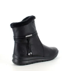 Rieker Kort Støvle Dame|Billige Vinter Støvler*Sort støvle med elegante detaljer