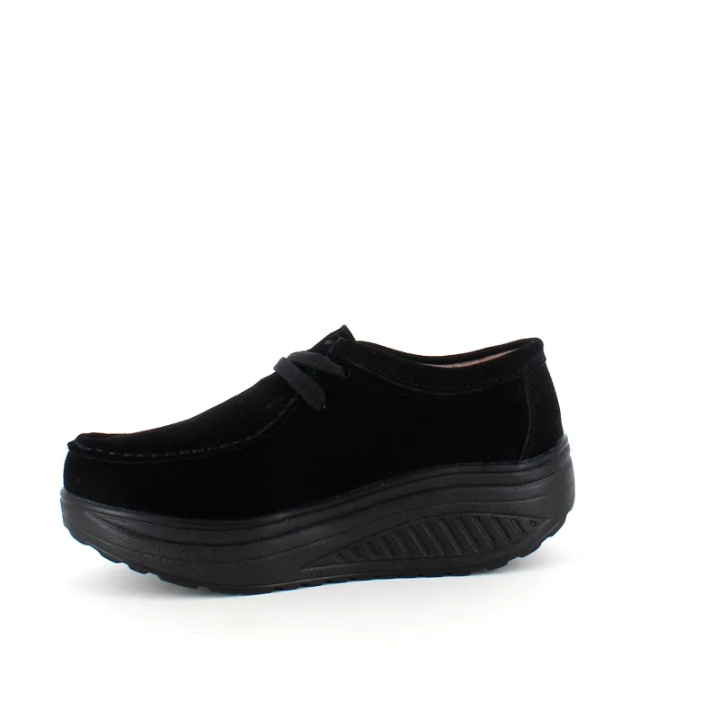 Sygeplejebutikken Sko På Tilbud*Sort ruskindssko med gængesål og svangstøtte