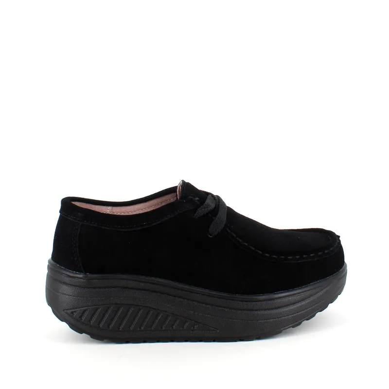 Sygeplejebutikken Sko På Tilbud*Sort ruskindssko med gængesål og svangstøtte