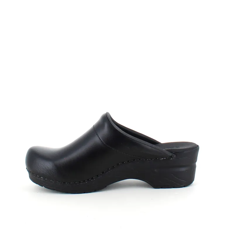Sanita Clogs|Træsko Dame Modeller*Sort tøffel træsko med fleksibel bund