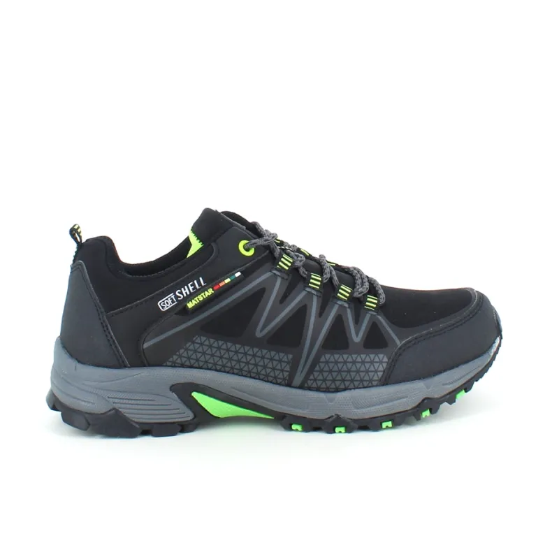Sygeplejebutikken Sko På Tilbud*Sort sko med overdel i eftergiveligt softshell med limegrønne detaljer