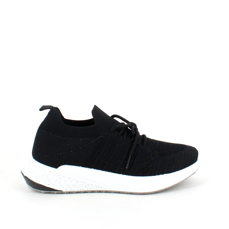 Sygeplejebutikken Sko På Tilbud*Sort slip on sko med strikket overdel og god stødabsorbering