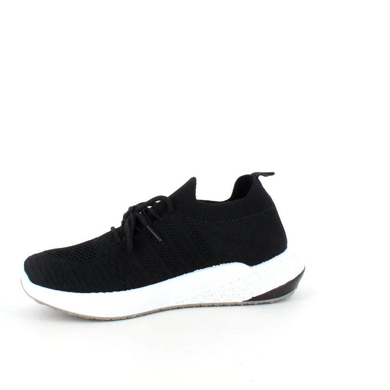 Sygeplejebutikken Sko På Tilbud*Sort slip on sko med strikket overdel og god stødabsorbering