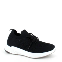 Sygeplejebutikken Sko På Tilbud*Sort slip on sko med strikket overdel og god stødabsorbering