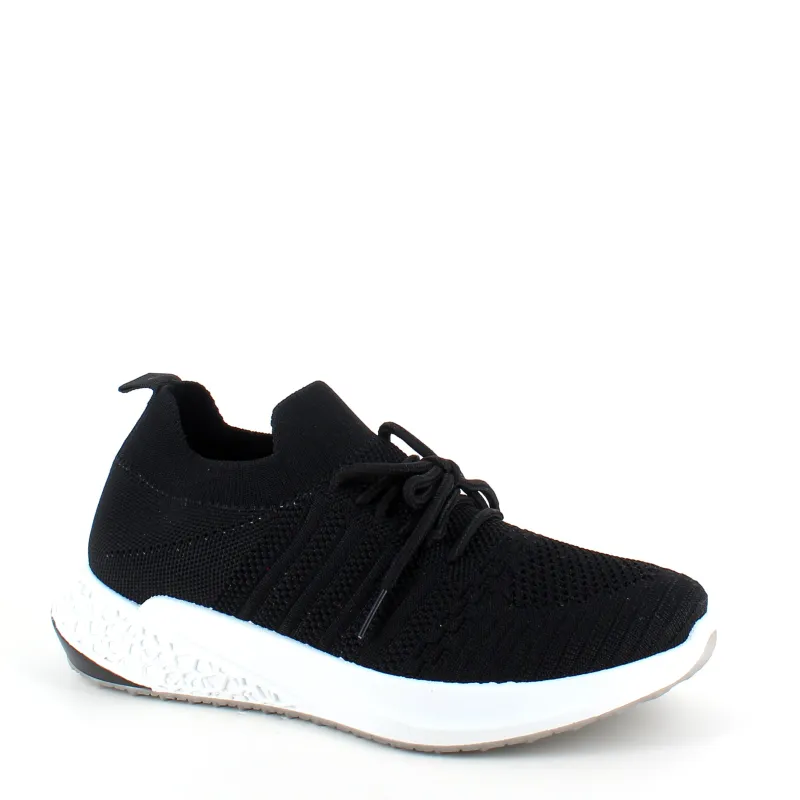 Sygeplejebutikken Sko På Tilbud*Sort slip on sko med strikket overdel og god stødabsorbering