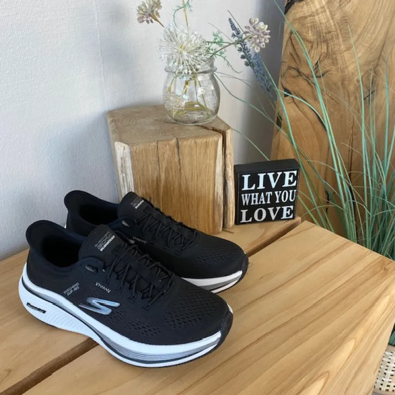 Skechers Knyster - Hallux Valgus|Leddegigt*Sort slip-ins sko fra med elastiksnøre