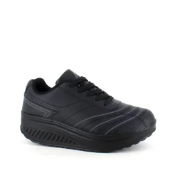 Sygeplejebutikken Sko På Tilbud*Sort sportssko med svangstøtte og gængesål.