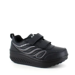 Sygeplejebutikken Leddegigt|Hælsporer*Sort sportssko med velcrolukning og gængesål.