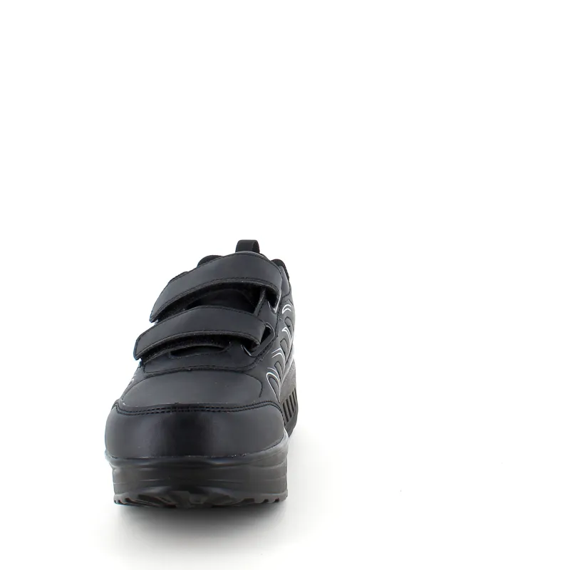 Sygeplejebutikken Leddegigt|Hælsporer*Sort sportssko med velcrolukning og gængesål.