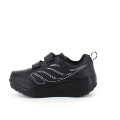 Sygeplejebutikken Leddegigt|Hælsporer*Sort sportssko med velcrolukning og gængesål.