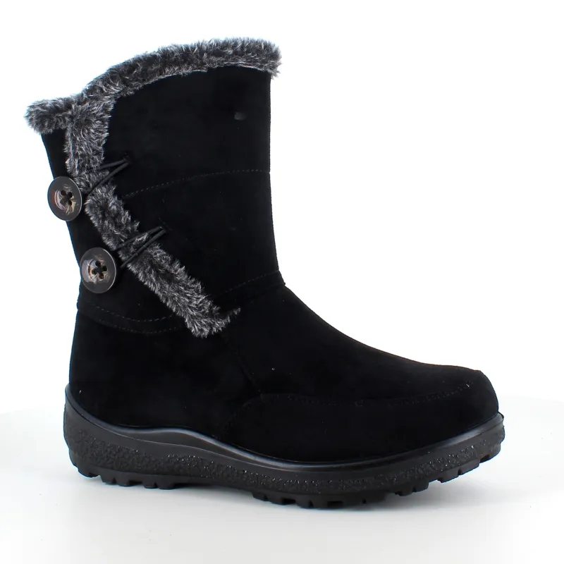 Sygeplejebutikken Billige Vinter Støvler|Sorte Støvletter*Sort støvle med fin pelsdetalje.
