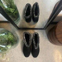 Sygeplejebutikken Billige Vinter Støvler|Sorte Støvletter*Sort støvle med fin pelsdetalje.