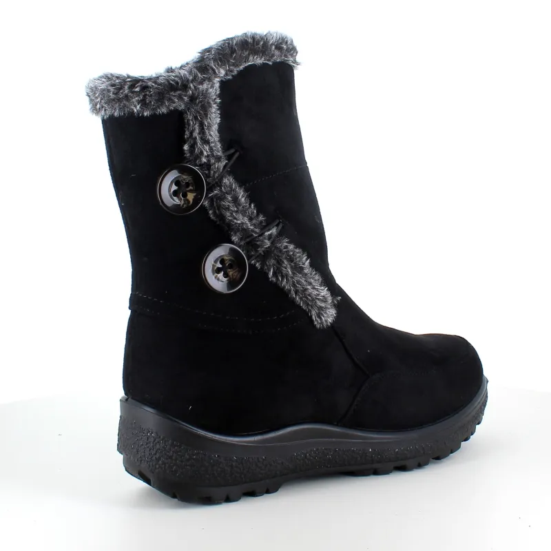 Sygeplejebutikken Billige Vinter Støvler|Sorte Støvletter*Sort støvle med fin pelsdetalje.