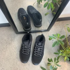 Sygeplejebutikken Kort Støvle Dame|Billige Vinter Støvler*Sort vandrestøvle med overdel i eftergiveligt softshell