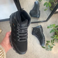 Sygeplejebutikken Kort Støvle Dame|Billige Vinter Støvler*Sort vandrestøvle med overdel i eftergiveligt softshell