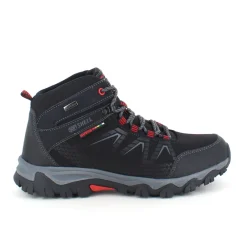 Sygeplejebutikken Knyster - Hallux Valgus|Vandresko Og Sandaler*Sort vandrestøvle med røde detaljer og overdel i eftergiveligt softshell