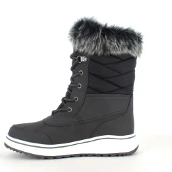 Mols Billige Vinter Støvler|Vinterstøvler Damer*Sort vandtæt vinterstøvle fra med pels kant