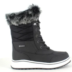 Mols Billige Vinter Støvler|Vinterstøvler Damer*Sort vandtæt vinterstøvle fra med pels kant