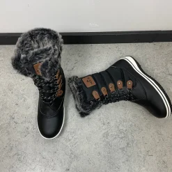 Mols Kort Støvle Dame|Vinterstøvler Damer*Sort vandtæt vinterstøvle fra