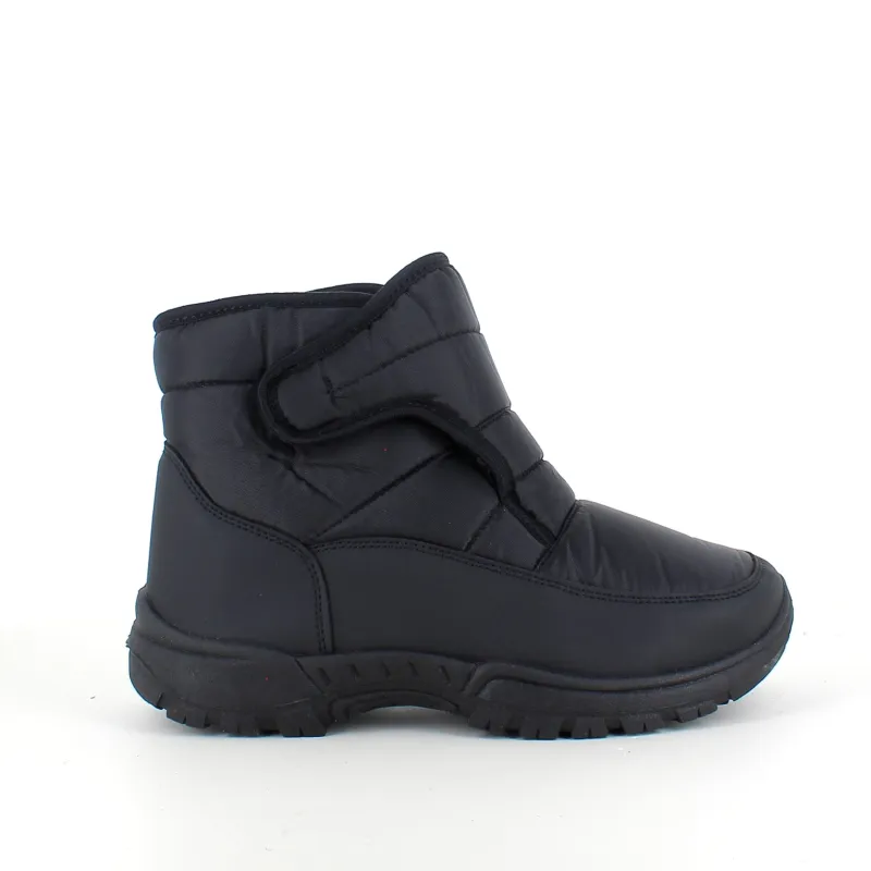 Sygeplejebutikken Kort Støvle Dame|Billige Vinter Støvler*Sort vatteret støvle med velcroåbning