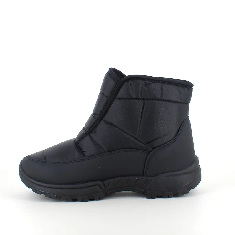 Sygeplejebutikken Kort Støvle Dame|Billige Vinter Støvler*Sort vatteret støvle med velcroåbning