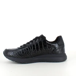 Woden Overgangssko|Sko Med Ekstra Svangstøtte*Sort sko i krokodillelook