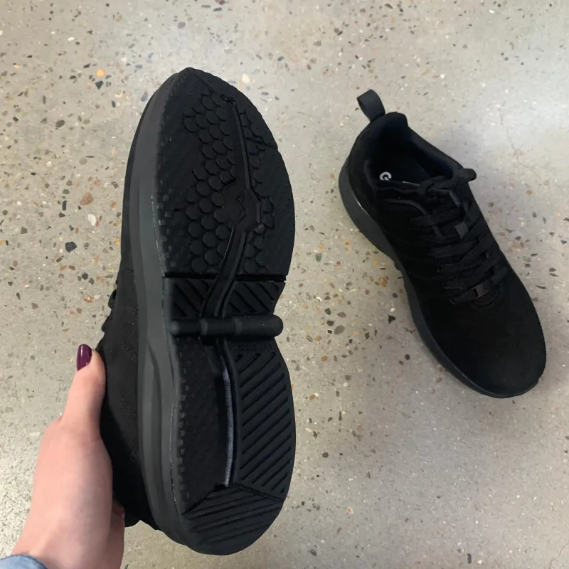 GaitLine Leddegigt|Hælsporer*Sorte sneakers i nubuch skind